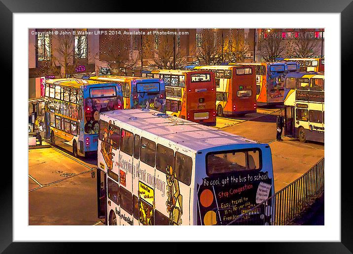 Busy Buses Framed Mounted Print by John B Walker LRPS