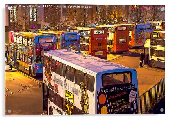 Busy Buses Acrylic by John B Walker LRPS
