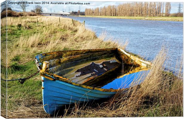An old boat dying alongside the River Dee. Canvas Print by Frank Irwin