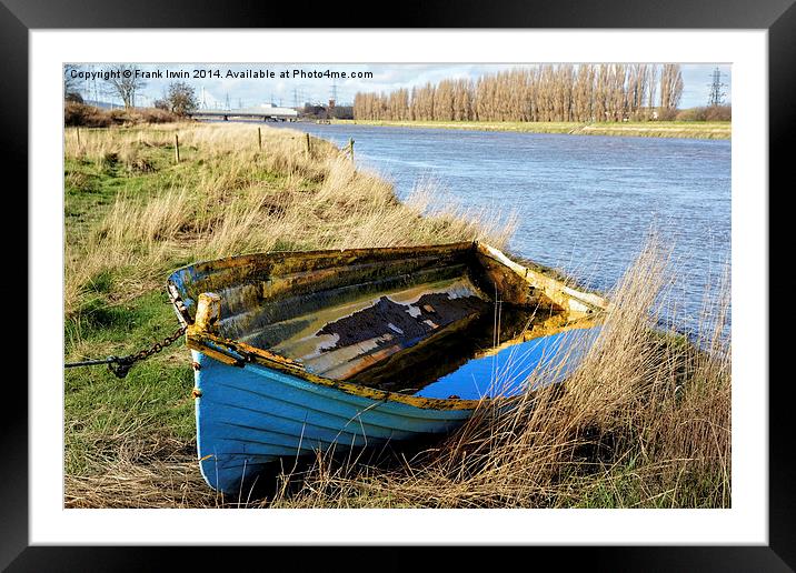 An old boat dying alongside the River Dee. Framed Mounted Print by Frank Irwin
