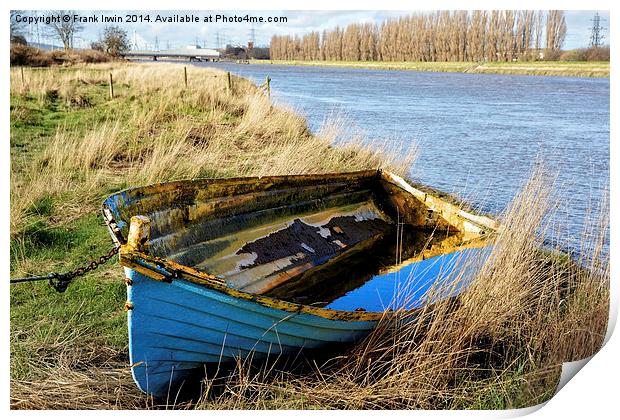 An old boat dying alongside the River Dee. Print by Frank Irwin