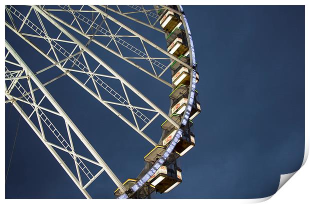 Fairground ride big wheel Print by Susan Sanger