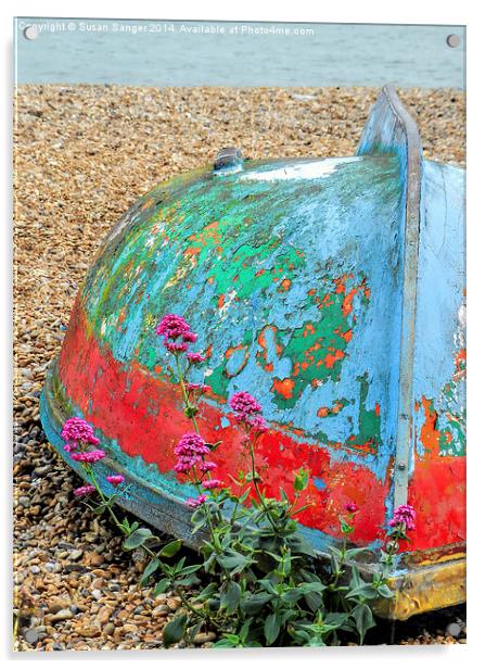 Rusty old boat Acrylic by Susan Sanger