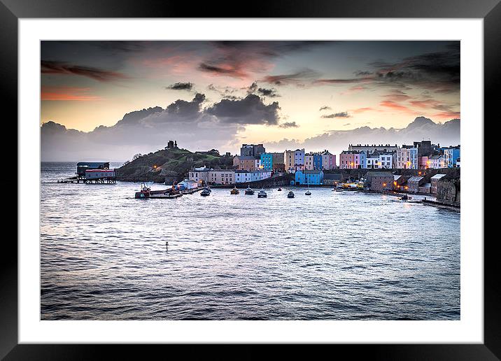 High tide Tenby Framed Mounted Print by Paul Deverson