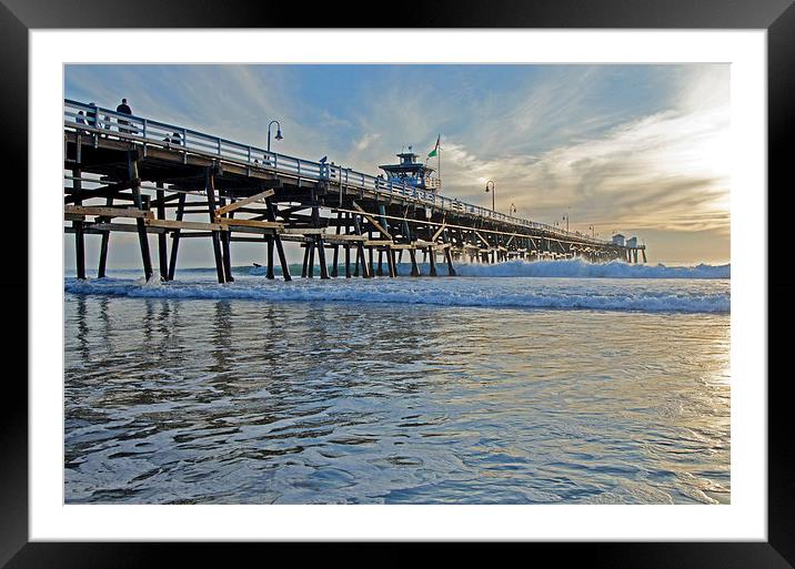 San Clemente Pier Framed Mounted Print by Jean Booth