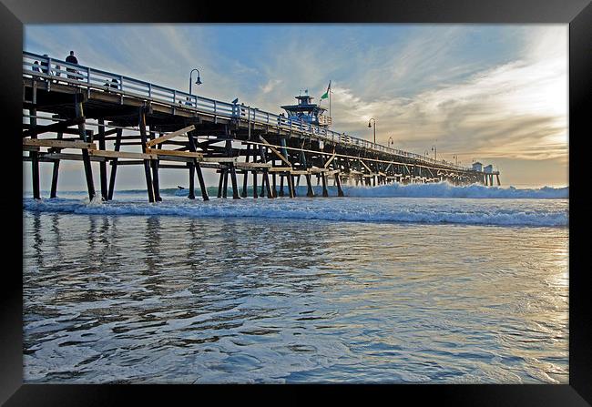 San Clemente Pier Framed Print by Jean Booth