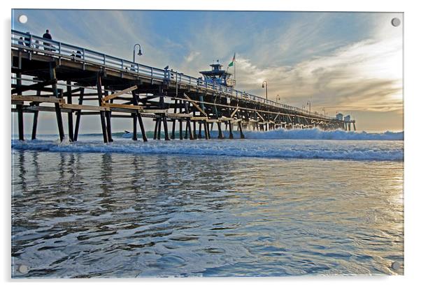 San Clemente Pier Acrylic by Jean Booth
