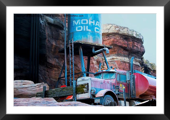 Truck in front of mountain Framed Mounted Print by Susan Sanger