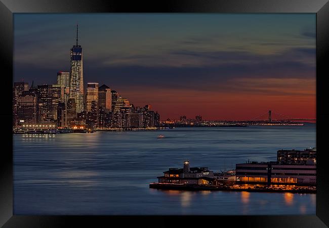 Freedom Tower Sunset Framed Print by Susan Candelario