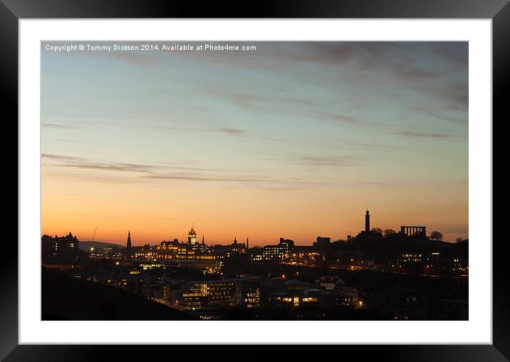 Majestic Edinburgh Cityscape at Dusk Framed Mounted Print by Tommy Dickson