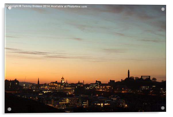 Majestic Edinburgh Cityscape at Dusk Acrylic by Tommy Dickson