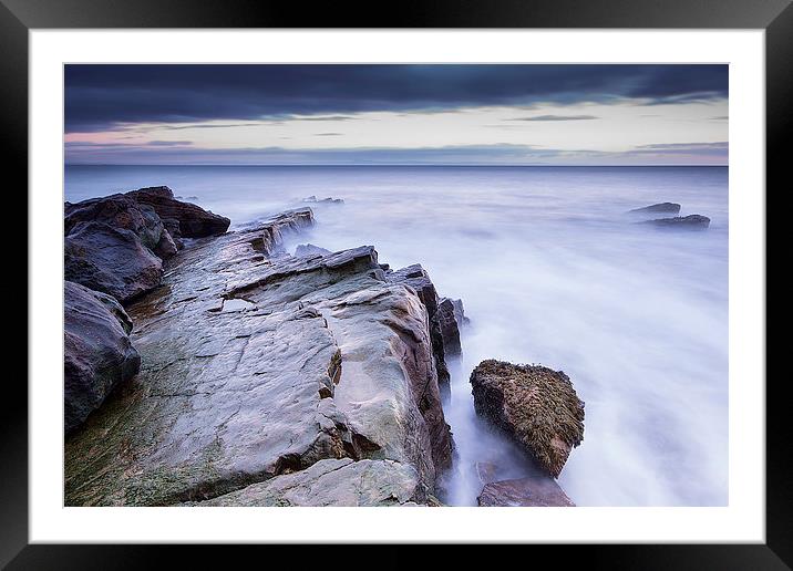 Rocks at Gullane Beach Framed Mounted Print by Keith Thorburn EFIAP/b