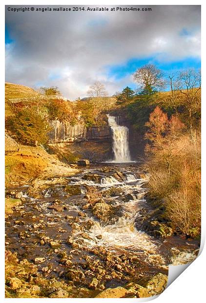 Waterfall Yorkshire Print by Angela Wallace
