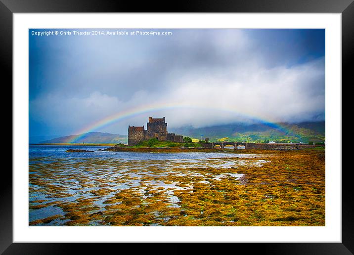 Rainbow over Eilean Donan Castle Framed Mounted Print by Chris Thaxter
