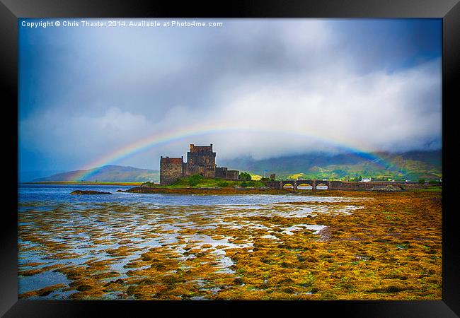 Rainbow over Eilean Donan Castle Framed Print by Chris Thaxter