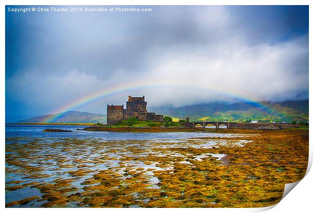 Rainbow over Eilean Donan Castle Print by Chris Thaxter