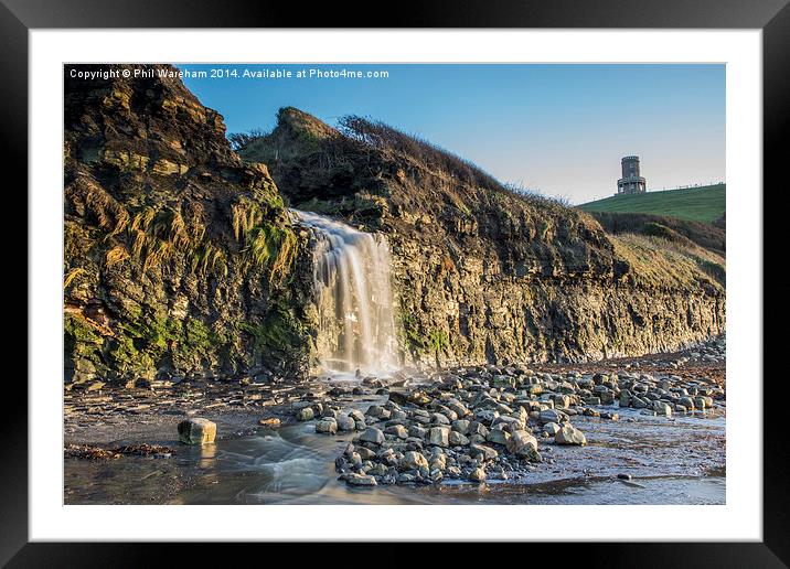 Kimmeridge Waterfall and Folly Framed Mounted Print by Phil Wareham