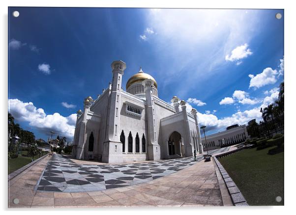 Sultan Omar Ali Saifuddien Mosque Acrylic by Cristopher  Selga