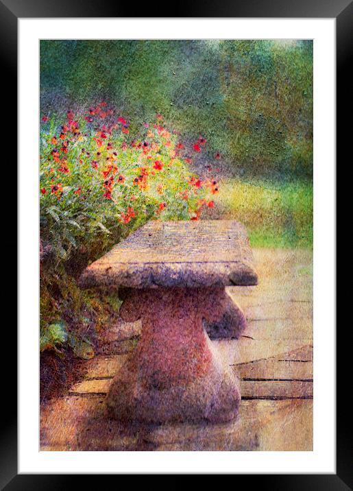 Sit Awhile Framed Mounted Print by Dawn Cox