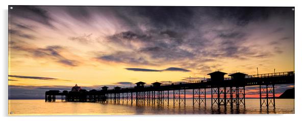 Llandudno Pier Sunrise Acrylic by Christine Smart