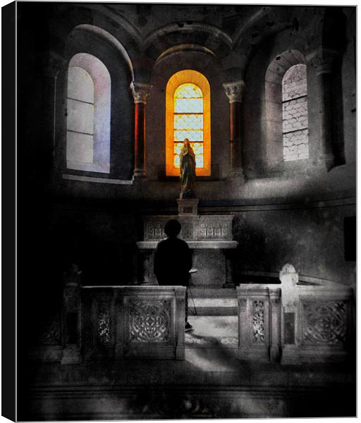Shadows in the church Canvas Print by Alan Mattison