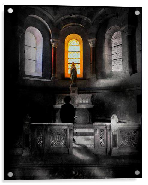 Shadows in the church Acrylic by Alan Mattison