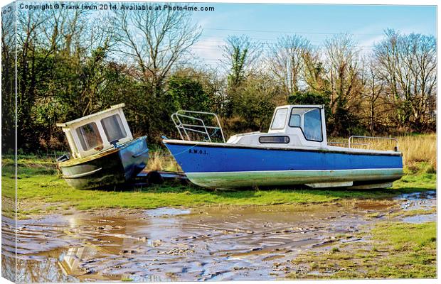 Two abandoned wrecks on the banks of the Dee Canvas Print by Frank Irwin