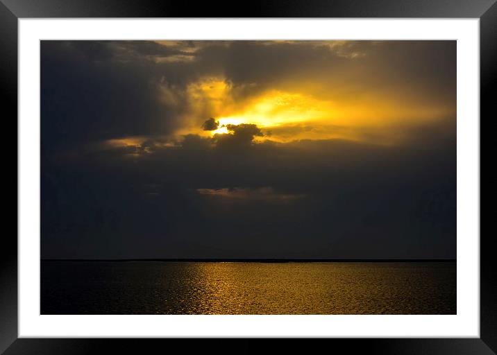 Sunset over the sea Framed Mounted Print by Susan Sanger