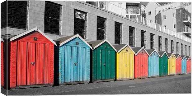 Vibrant Beach Huts of Bournemouth Canvas Print by Daniel Rose