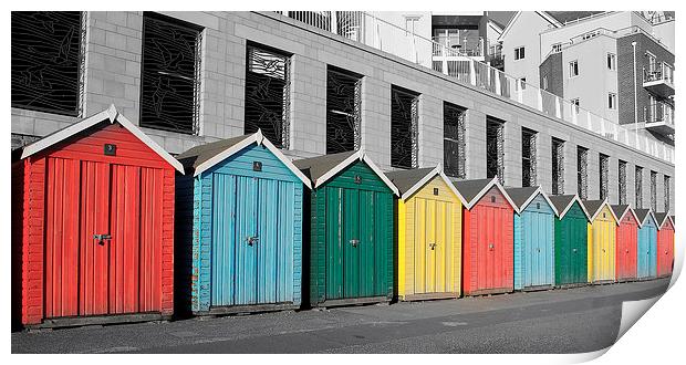 Vibrant Beach Huts of Bournemouth Print by Daniel Rose