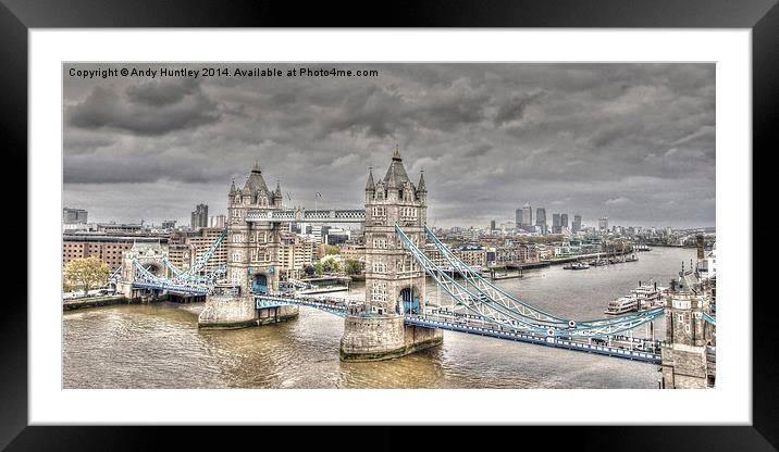 Tower Bridge from top of City Hall Framed Mounted Print by Andy Huntley