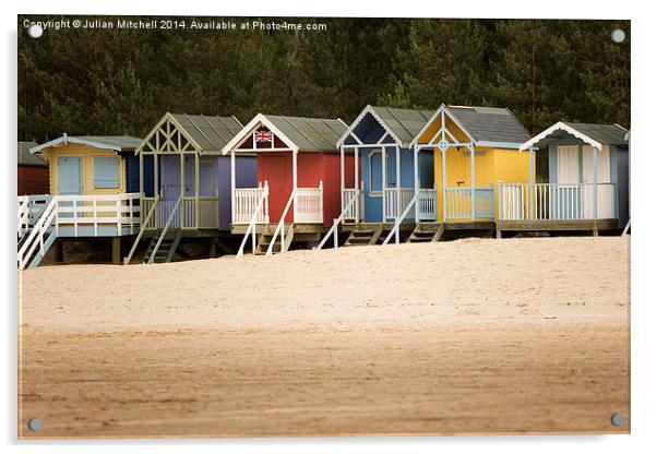 Beach Huts at Wells-Nest-The-Sea Acrylic by Julian Mitchell