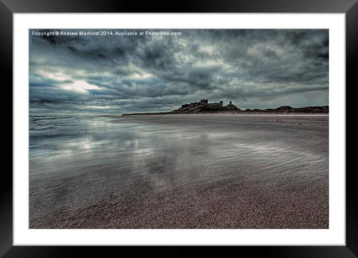 Bamburgh Beach and Castle Framed Mounted Print by Andrew Warhurst