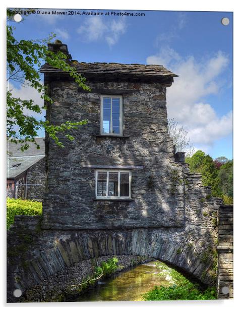 Bridge House Ambleside Cumbria Acrylic by Diana Mower