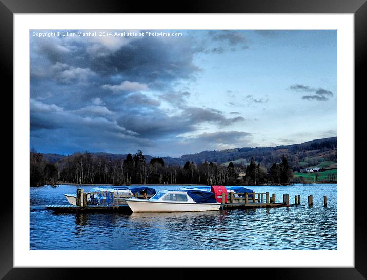 Clouds over Coniston Water. Framed Mounted Print by Lilian Marshall