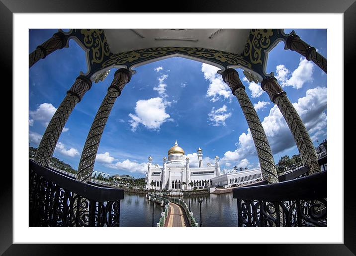 Brunei Mosque Framed Mounted Print by Cristopher  Selga