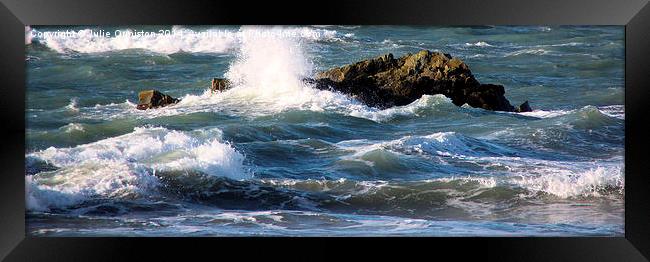 Stormy Waters Framed Print by Julie Ormiston