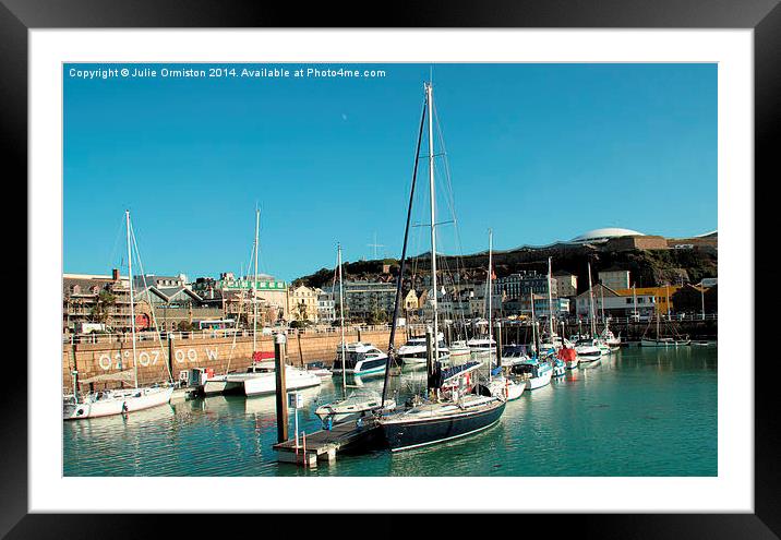 St Helier Harbour Framed Mounted Print by Julie Ormiston