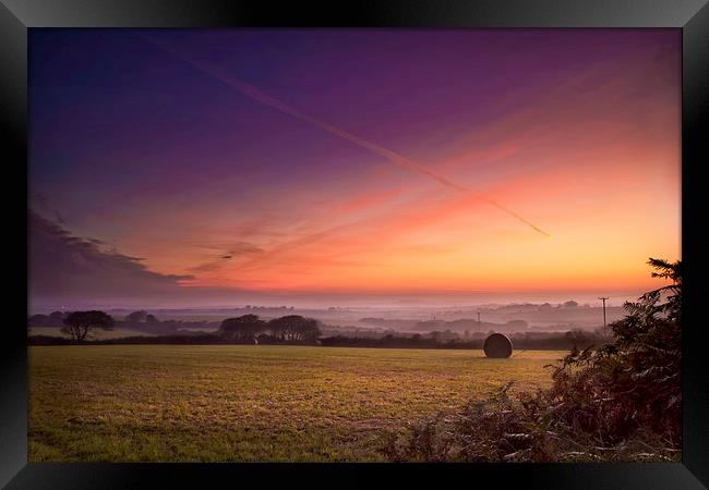 Misty Cornish Sunrise Framed Print by Christine Smart
