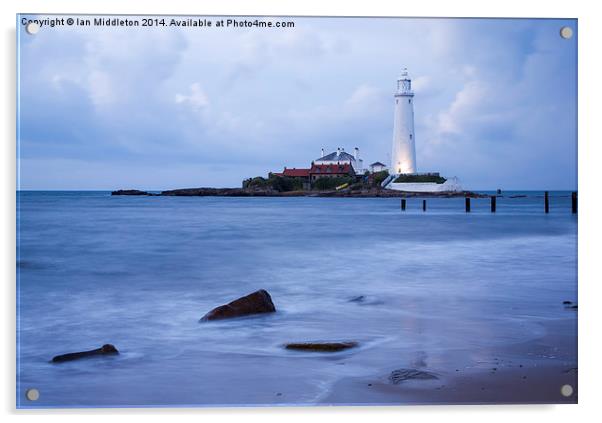 Saint Marys Lighthouse at Whitley Bay Acrylic by Ian Middleton