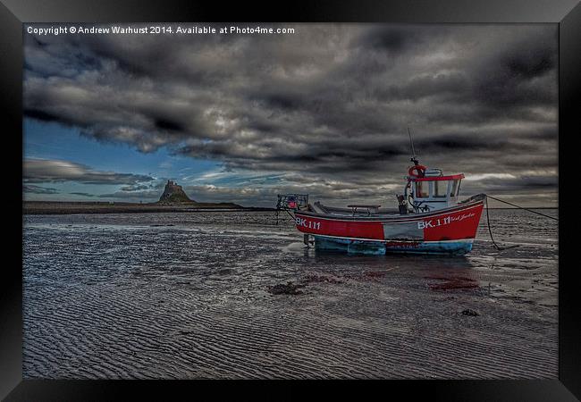 Lindisfarne Island and Castle Framed Print by Andrew Warhurst