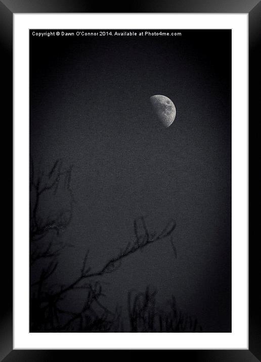 Afternoon Moon in Black and White Framed Mounted Print by Dawn O'Connor