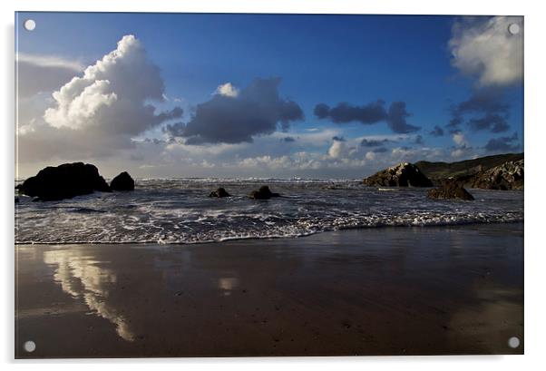 Barricane Beach in North Devon Acrylic by Pete Hemington