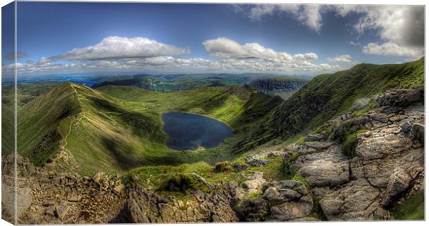 Red Tarn and Striding Edge Canvas Print by Rich Berry