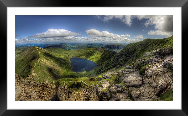 Red Tarn and Striding Edge Framed Mounted Print by Rich Berry