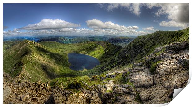 Red Tarn and Striding Edge Print by Rich Berry