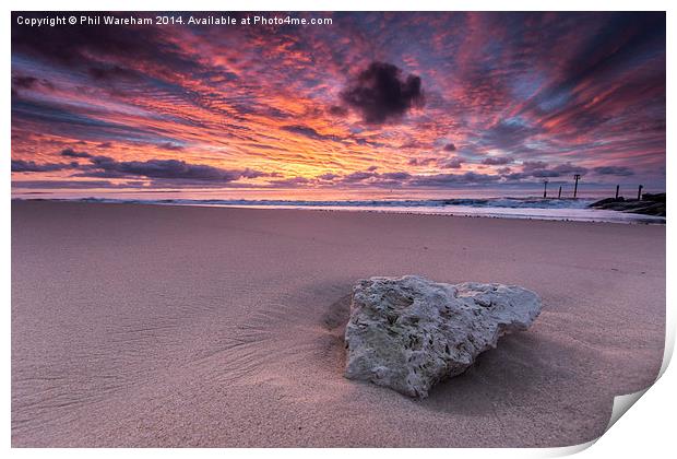 Stone at Sunrise Print by Phil Wareham