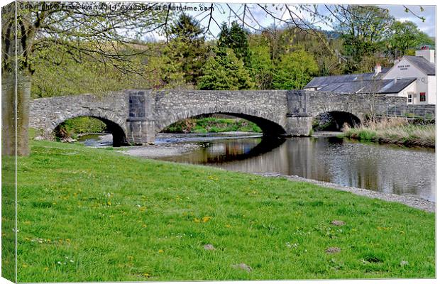 The famour three arched bridge at Llanfair TH Canvas Print by Frank Irwin