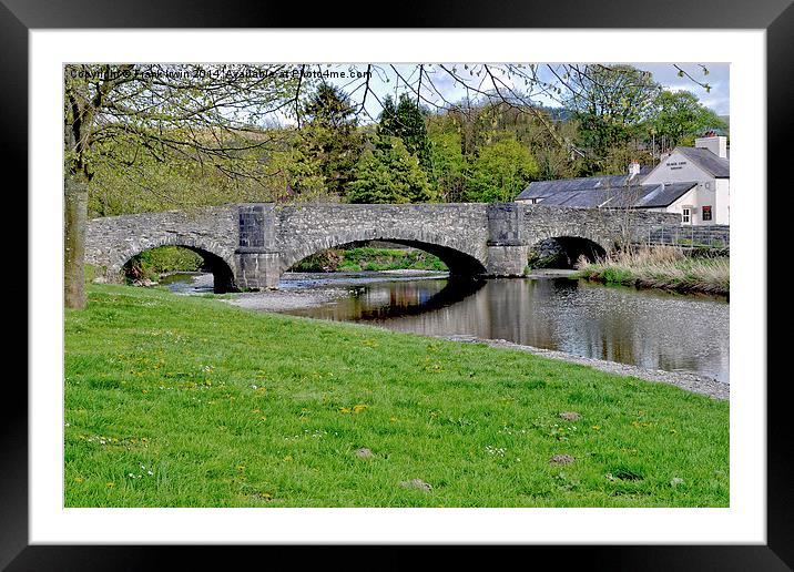 The famour three arched bridge at Llanfair TH Framed Mounted Print by Frank Irwin