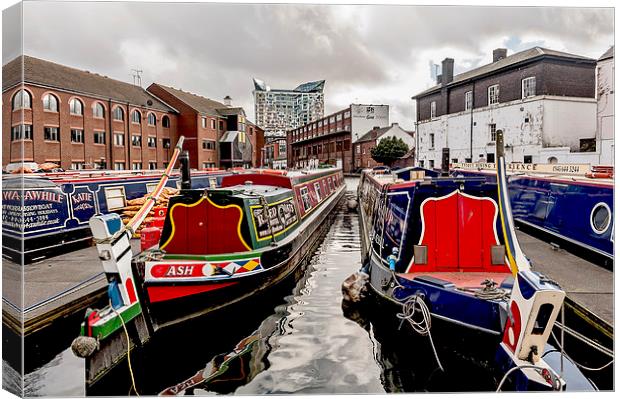 Birmingham Narrow Boats Canvas Print by mhfore Photography
